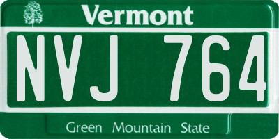 VT license plate NVJ764