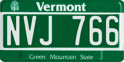 VT license plate NVJ766
