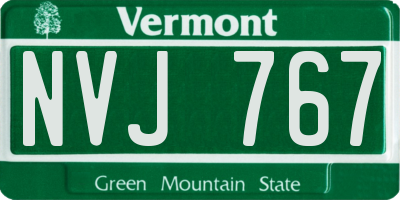 VT license plate NVJ767