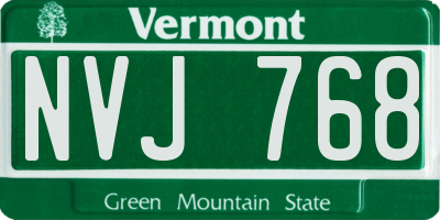VT license plate NVJ768