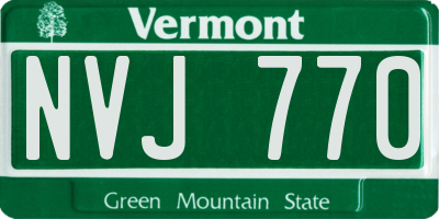 VT license plate NVJ770