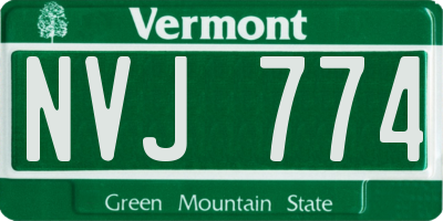 VT license plate NVJ774