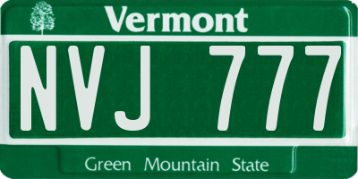 VT license plate NVJ777