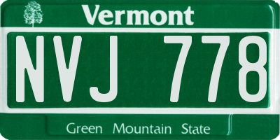VT license plate NVJ778