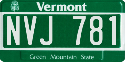 VT license plate NVJ781