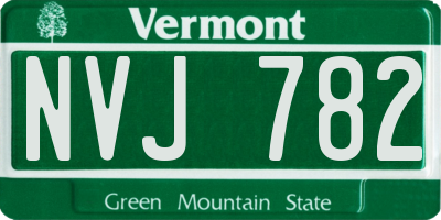 VT license plate NVJ782