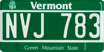 VT license plate NVJ783