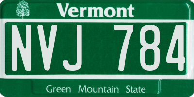 VT license plate NVJ784
