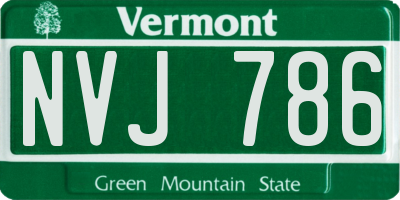 VT license plate NVJ786