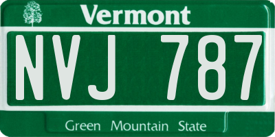 VT license plate NVJ787