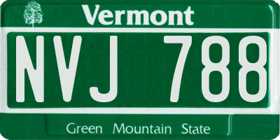 VT license plate NVJ788
