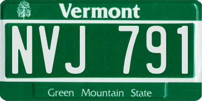 VT license plate NVJ791