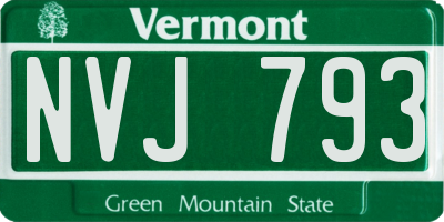 VT license plate NVJ793