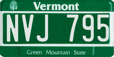 VT license plate NVJ795