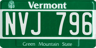 VT license plate NVJ796