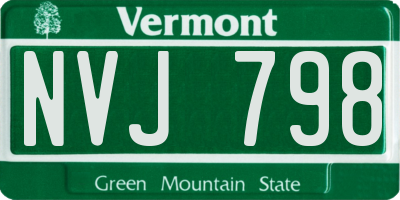 VT license plate NVJ798