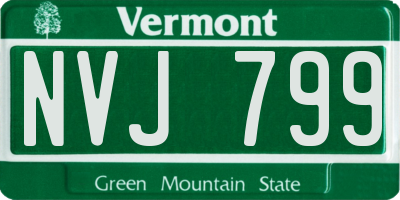 VT license plate NVJ799