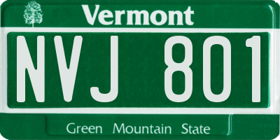 VT license plate NVJ801