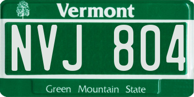 VT license plate NVJ804