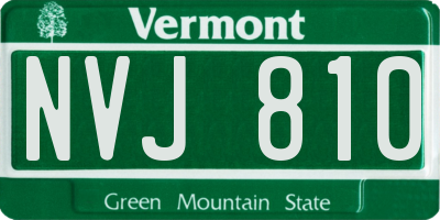 VT license plate NVJ810