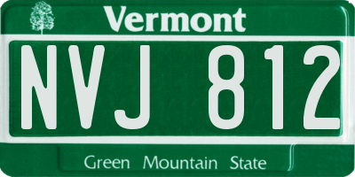 VT license plate NVJ812