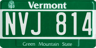 VT license plate NVJ814