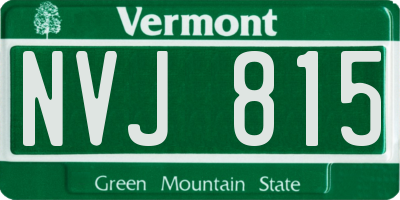 VT license plate NVJ815