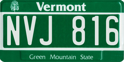 VT license plate NVJ816