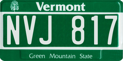 VT license plate NVJ817