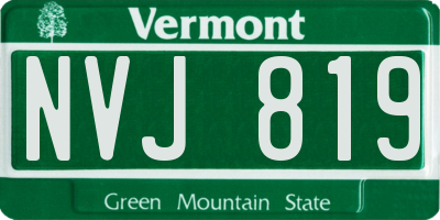 VT license plate NVJ819