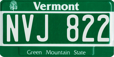 VT license plate NVJ822