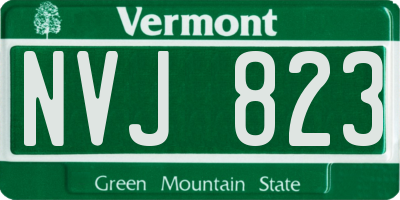 VT license plate NVJ823
