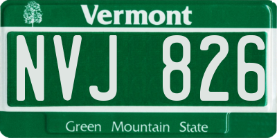 VT license plate NVJ826