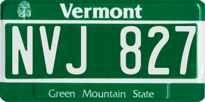 VT license plate NVJ827