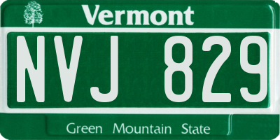 VT license plate NVJ829