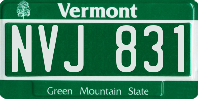 VT license plate NVJ831