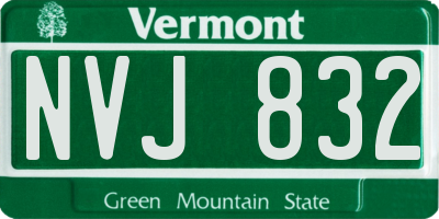 VT license plate NVJ832