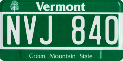 VT license plate NVJ840