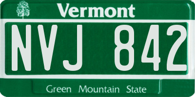 VT license plate NVJ842