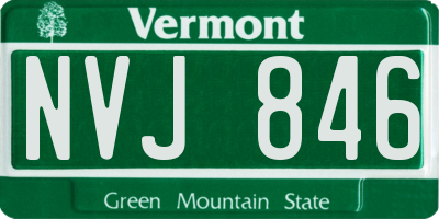 VT license plate NVJ846