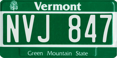 VT license plate NVJ847