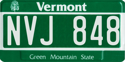 VT license plate NVJ848
