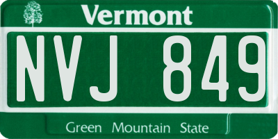 VT license plate NVJ849