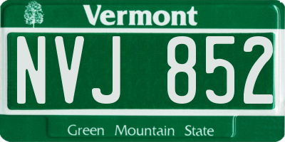 VT license plate NVJ852
