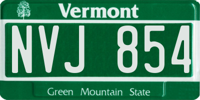 VT license plate NVJ854