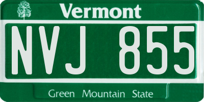 VT license plate NVJ855