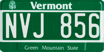 VT license plate NVJ856