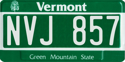 VT license plate NVJ857