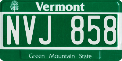 VT license plate NVJ858