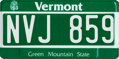 VT license plate NVJ859